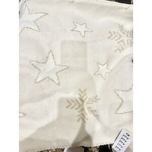 Magaschoni Home 50x60" Throw Blanket Deer & Snowflakes Beige/Cream/Gold